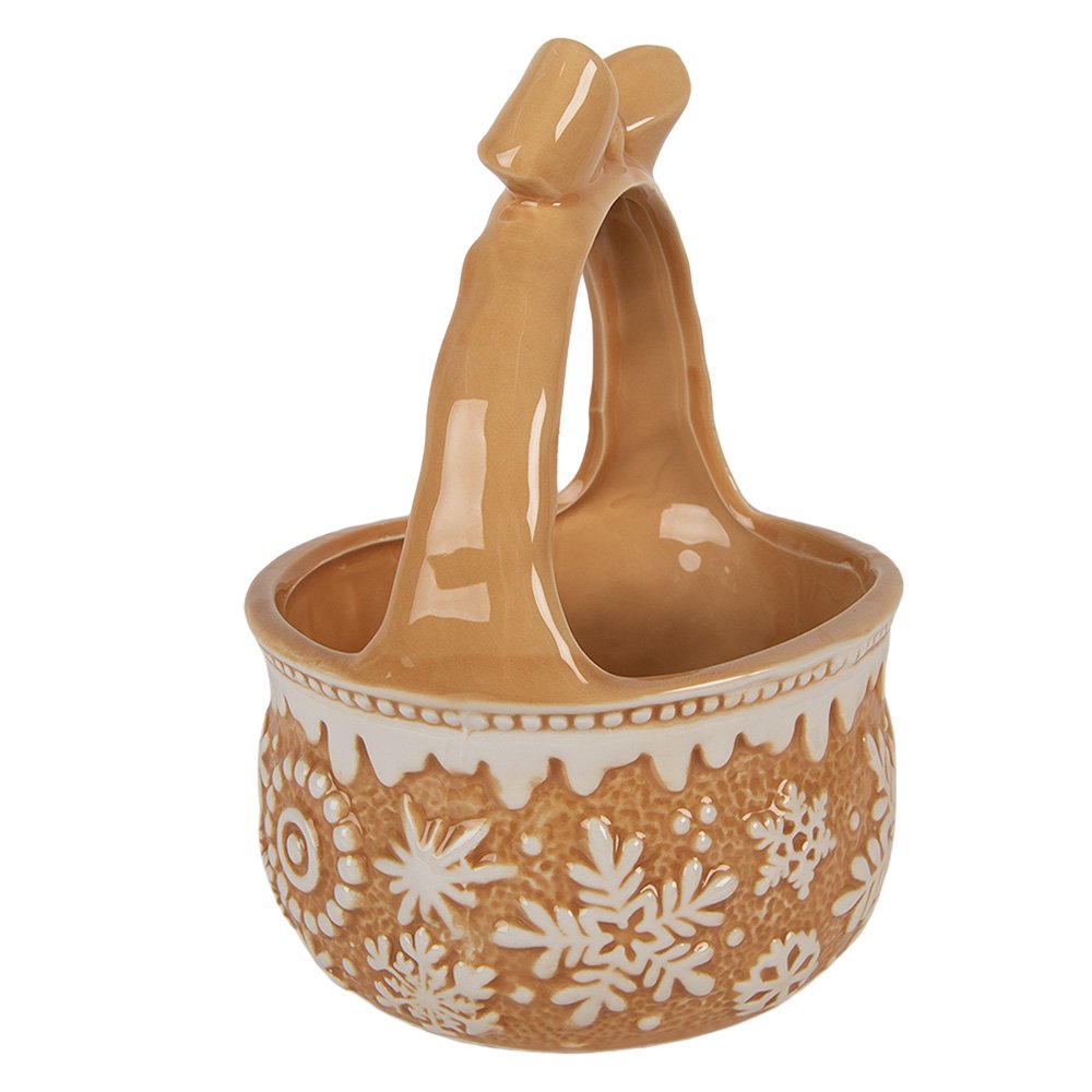 Decoratie Mand Ø 15x21 cm Bruin Keramiek