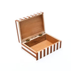 Bruin gestreepte hars opbergdoos MDF decoratieve organisator