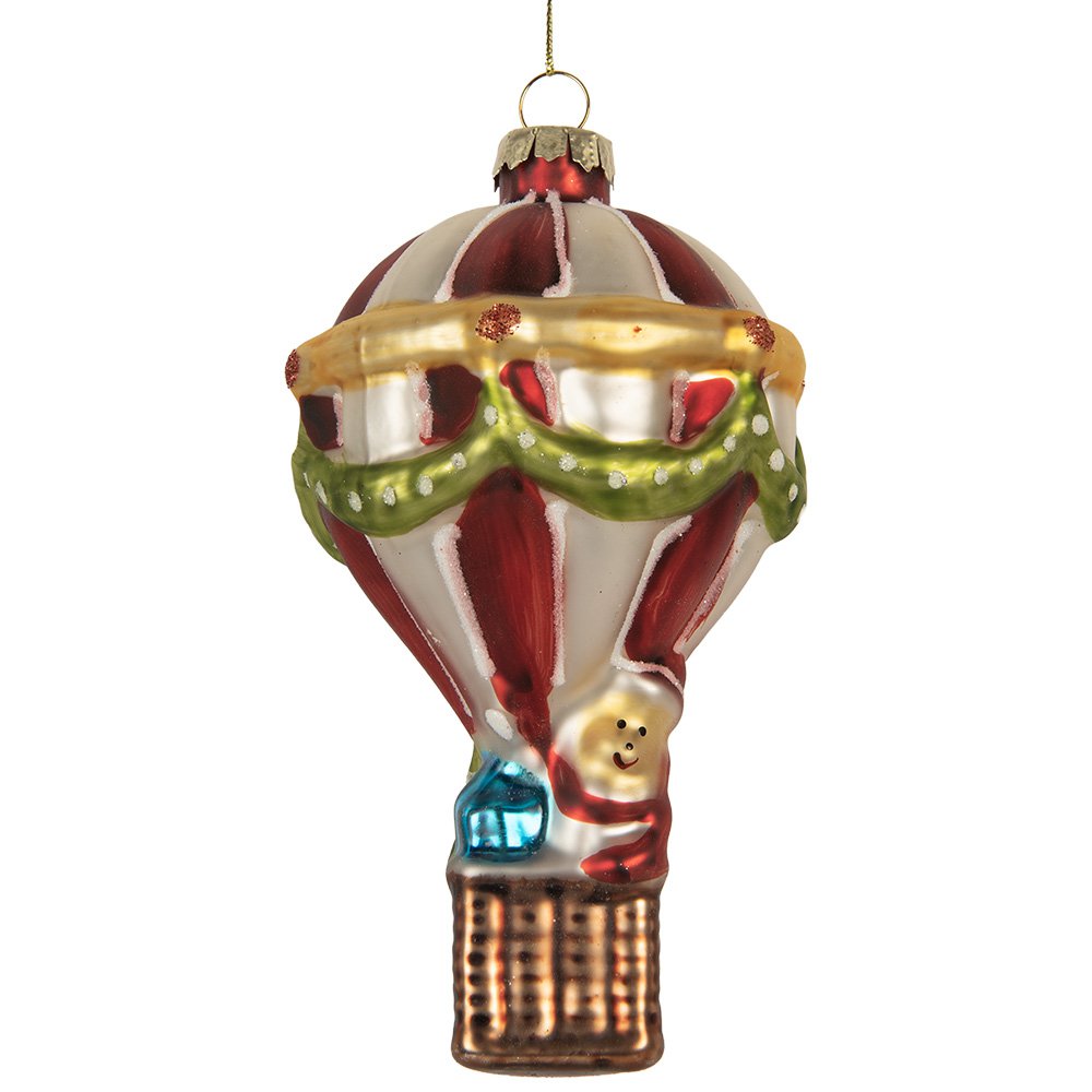 Kersthanger Luchtballon Ø 8x14 cm Multi Glas