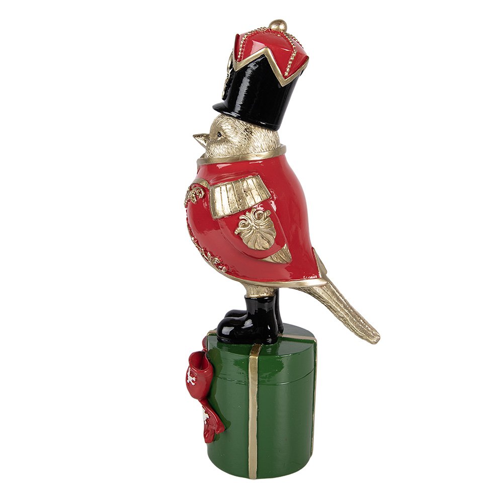 Kerstdecoratie Beeld Vogel 11x13x30 cm Goudkleurig Kunststof