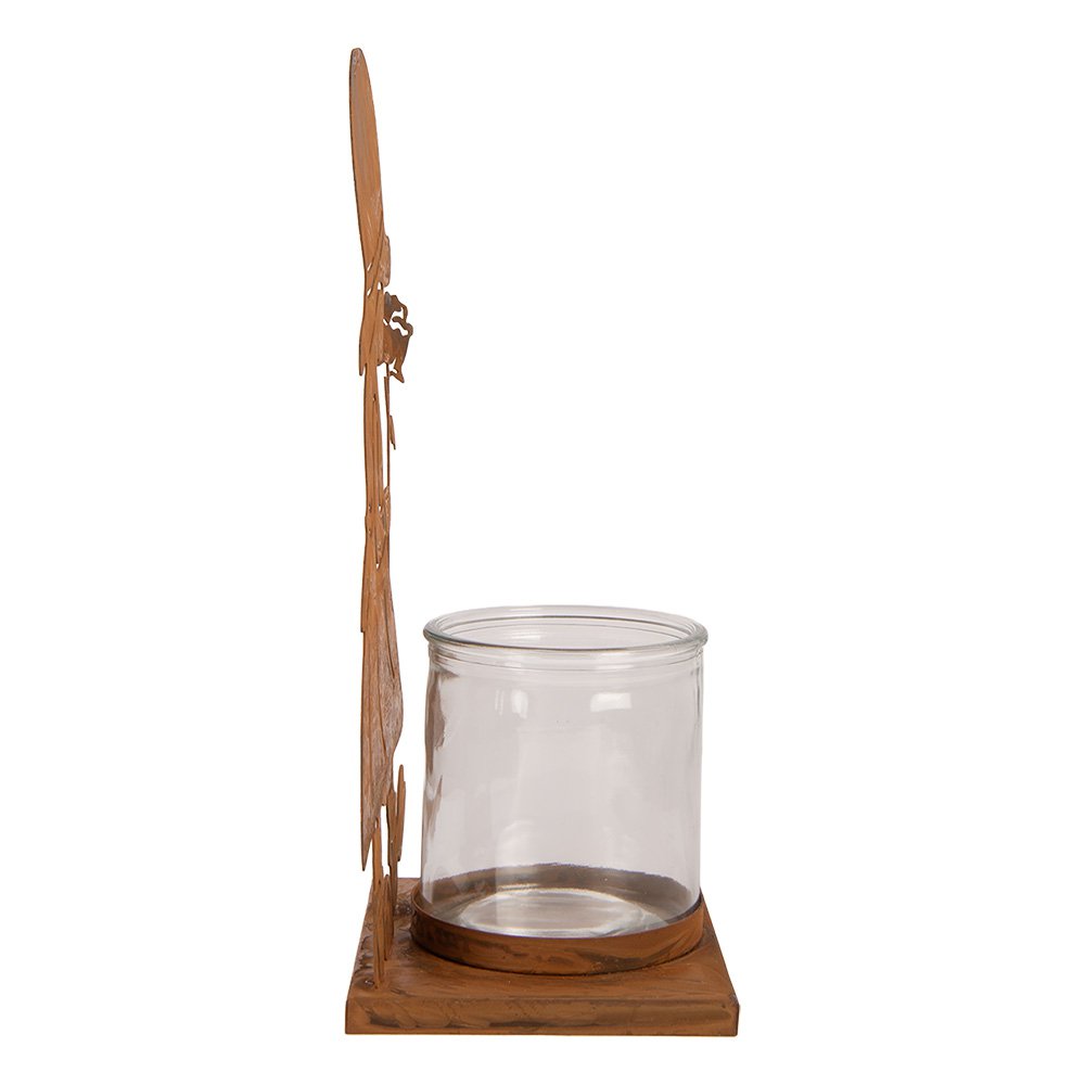 Waxinelichthouder 18x13x31 cm Bruin Metaal