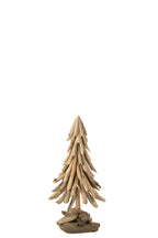 J-Line decoratie Kerstboom op voet - hout - naturel - M