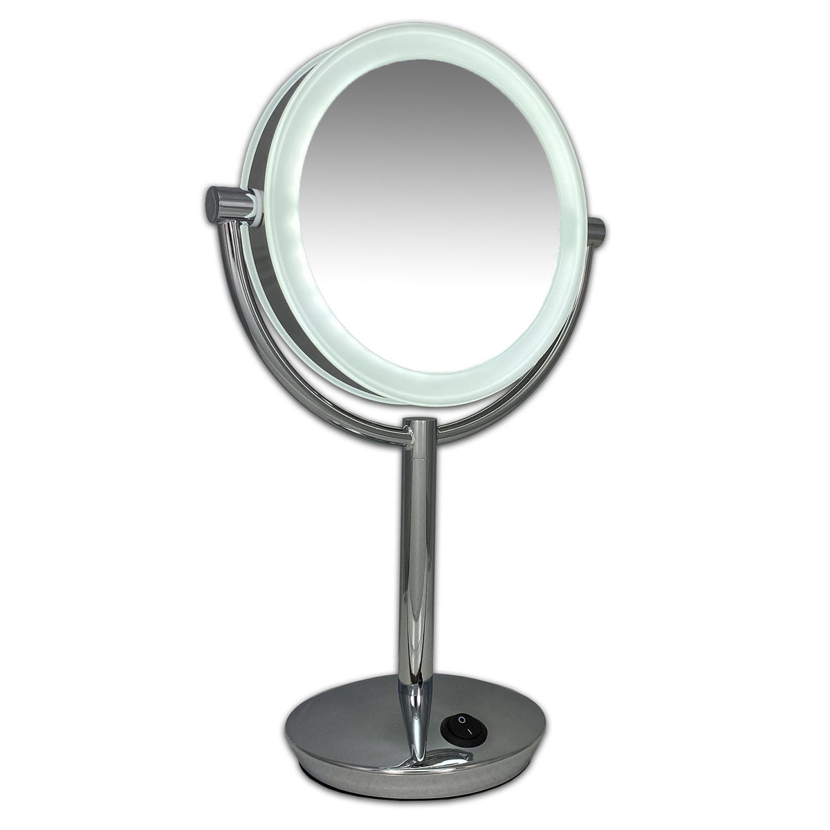 Metalen Make-up LED Spiegel zilver Ø19cm doorsnee