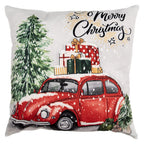 Kussenhoes 45x45 cm Beige Polyester Kerstboom Sierkussenhoes