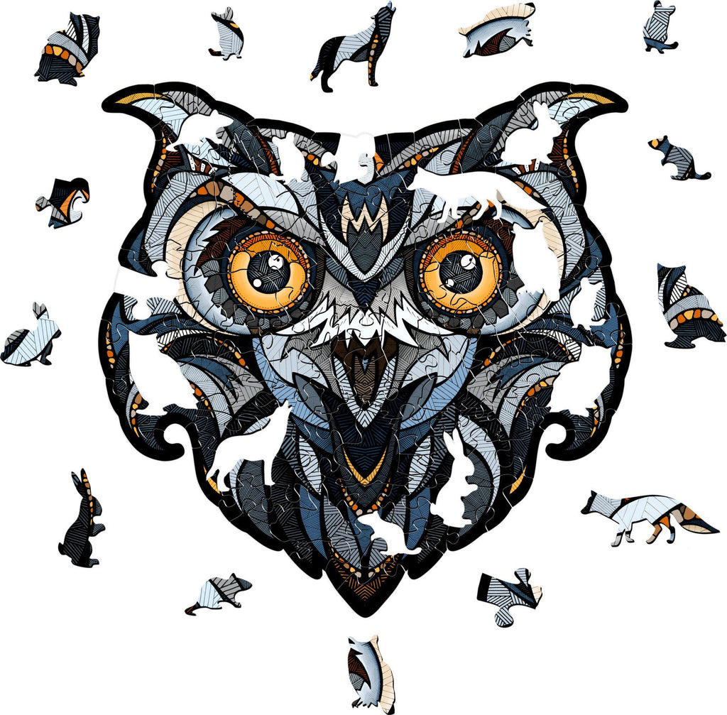 Eco Wood Art (EWA), Houten Legpuzzel Eagle-Owl, Size L, 3489, 38,4x38,8x0,4cm