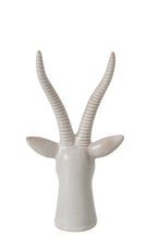 J-Line decoratie Hert Hoofd - porselein - ecru - medium