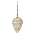 Kerstbal 26 cm Wit Glas Kerstboomversiering