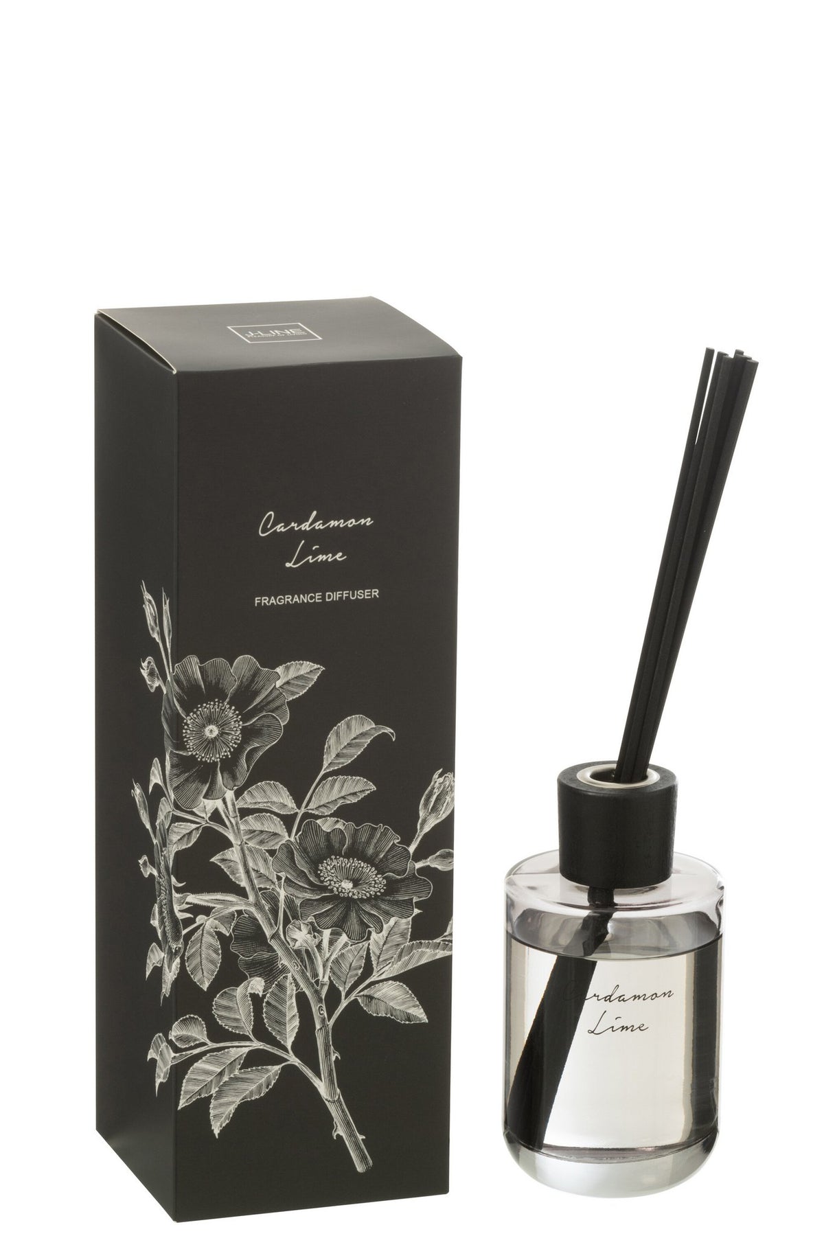 J-Line geurolie Walk in the Woods - Kardemom Limoen - zwart - 180 ml