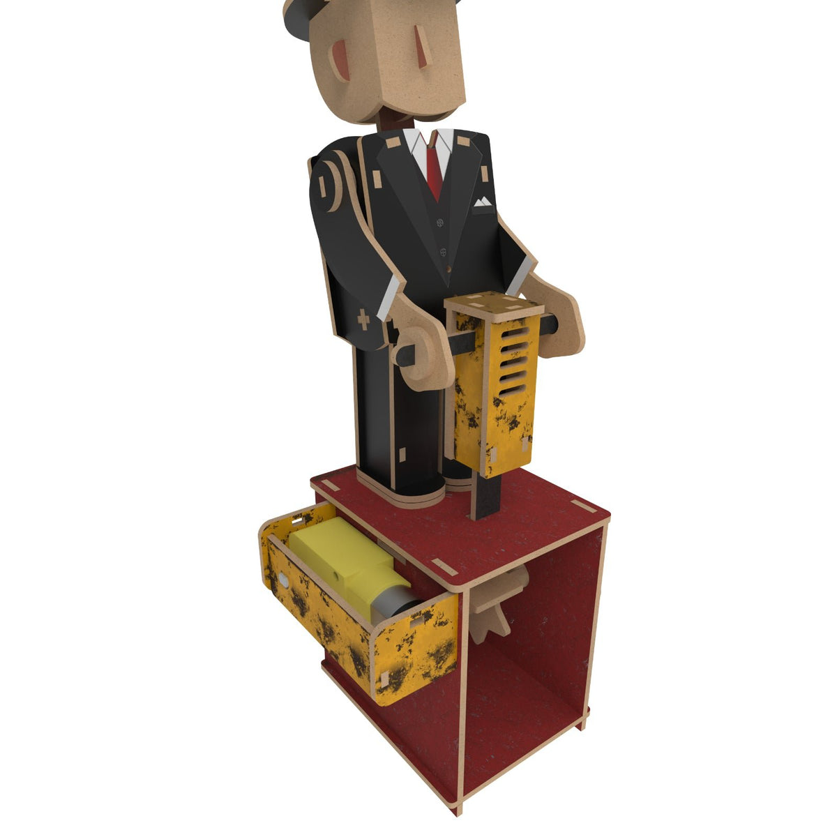 Ilo Build 3D Mechanische Houten Modelbouw Gentleman Jack, 0225, 12,5x8,5x30cm