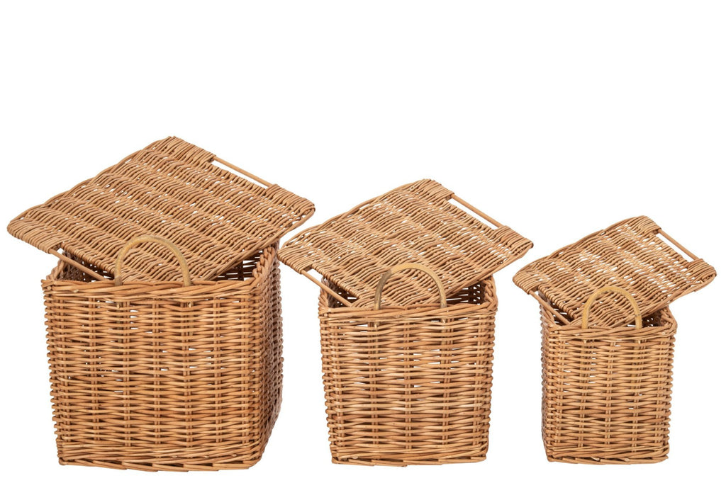 J-Line manden met handvatten - riet - naturel
