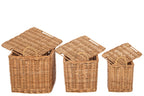 J-Line manden met handvatten - riet - naturel