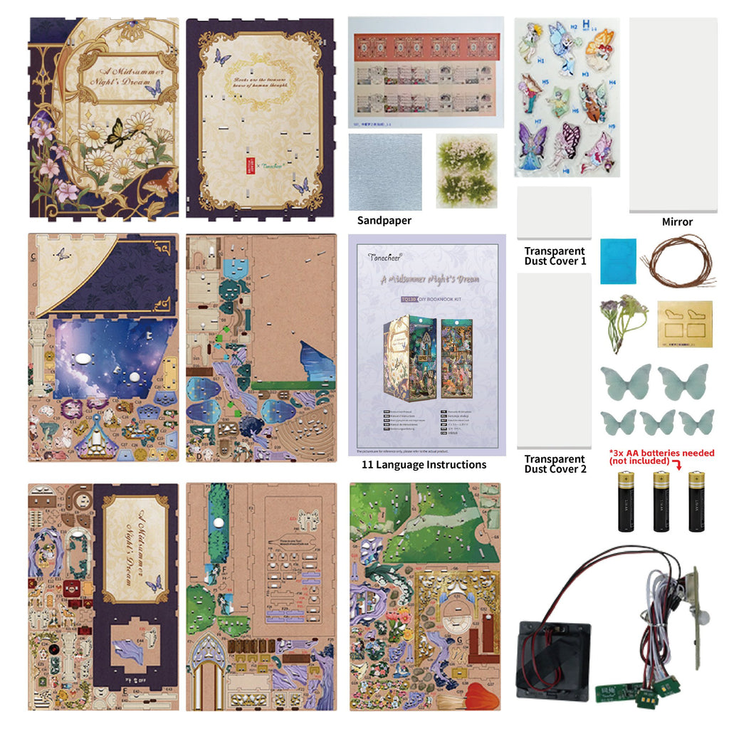 Tonecheer, DIY Book Nook, A Midsummer Night's Dream inclusief Dust-cover, TQ130, 24,5x18x10cm