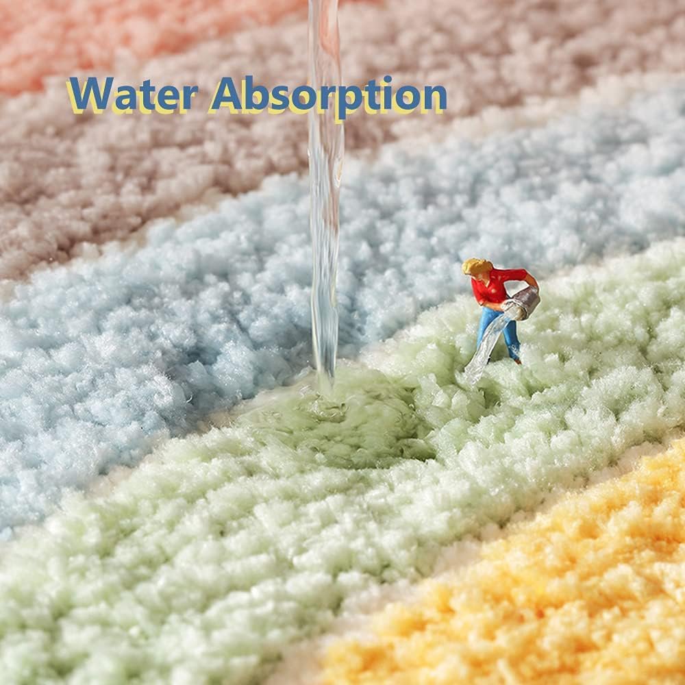 Rainbow Superzachte antislip 2000 GSM-microvezelbadmat 40x60 cm, verpakking van 1 | Superabsorberende vloerkeukendeurmat
