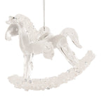 Kersthanger Hobbelpaard 8x3x8 cm Transparant Glas