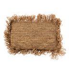 J-Line kussen Rechthoekig Raffia - jute - naturel