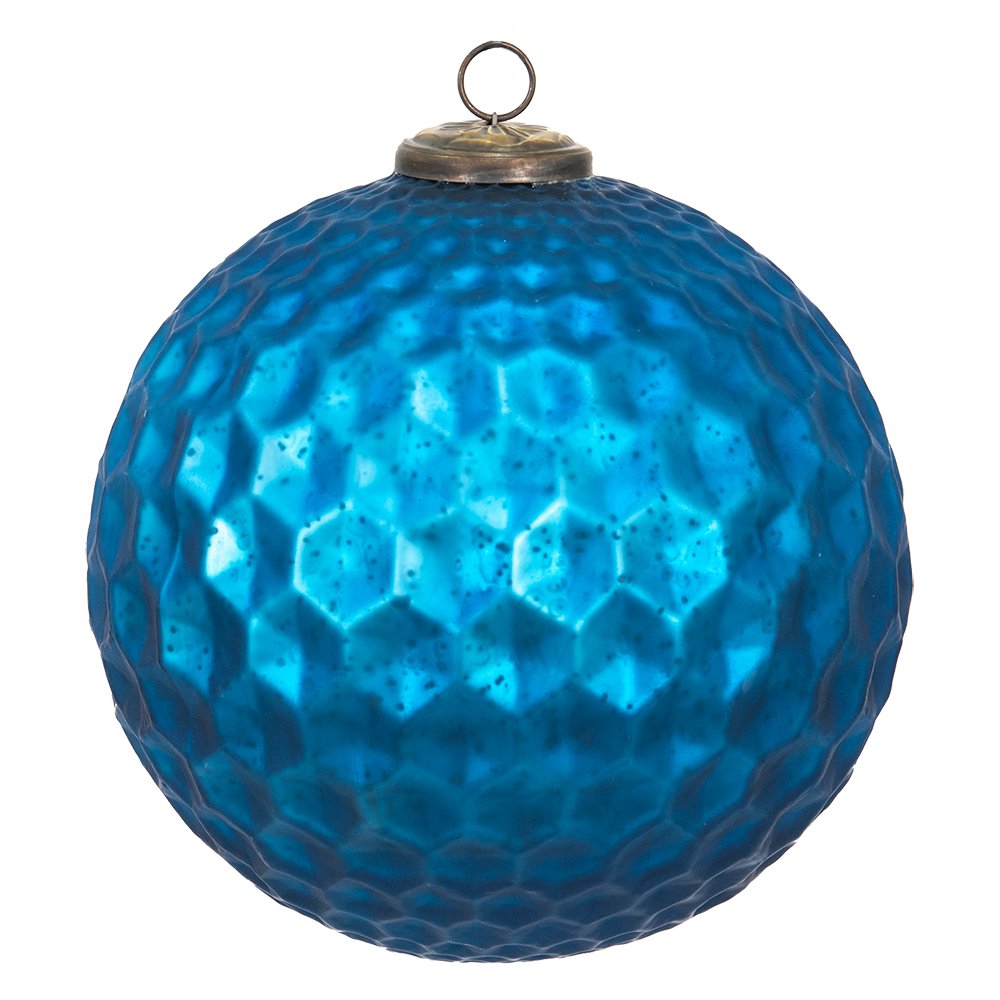 Kerstbal XL Ø 25 cm Blauw Glas Kerstdecoratie