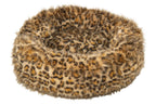 J-Line Kattenmand met luipaardmotief - polyester - roest/beige