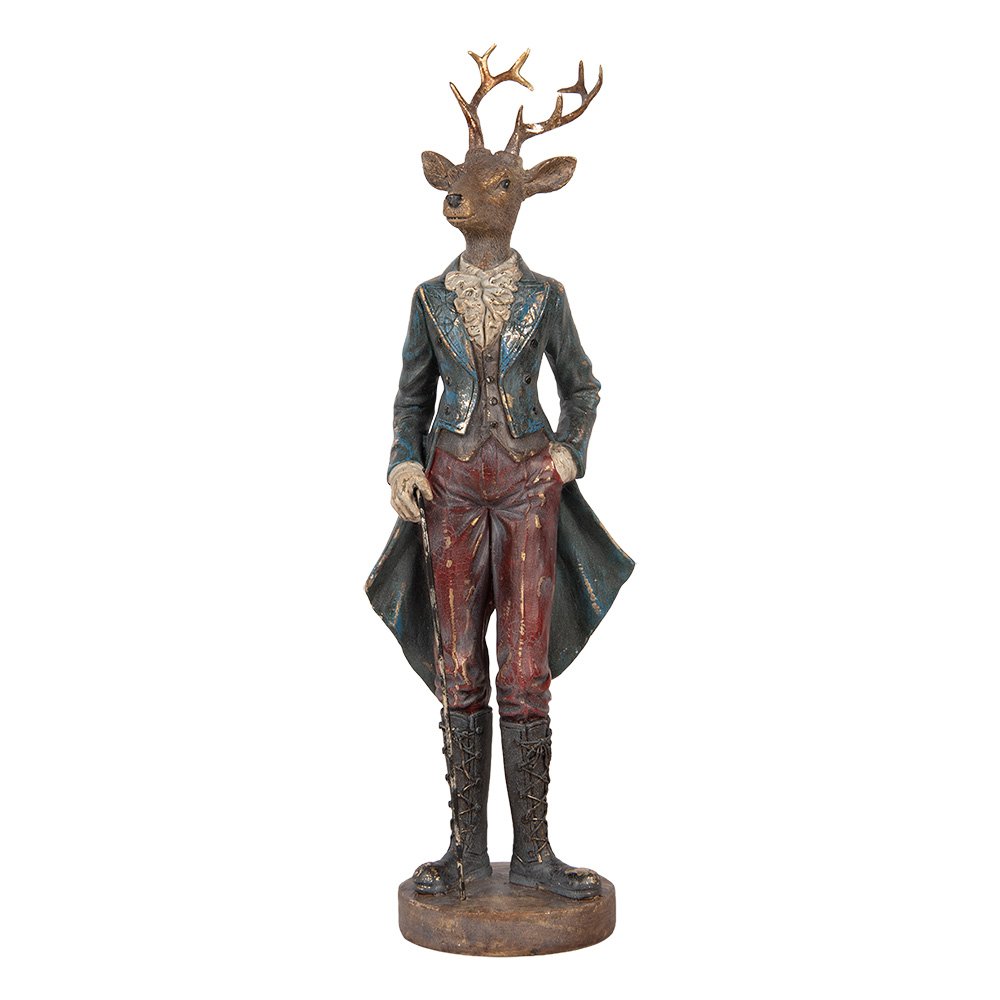 Decoratie Beeld Hert 13x12x42 cm Bruin Kunststof