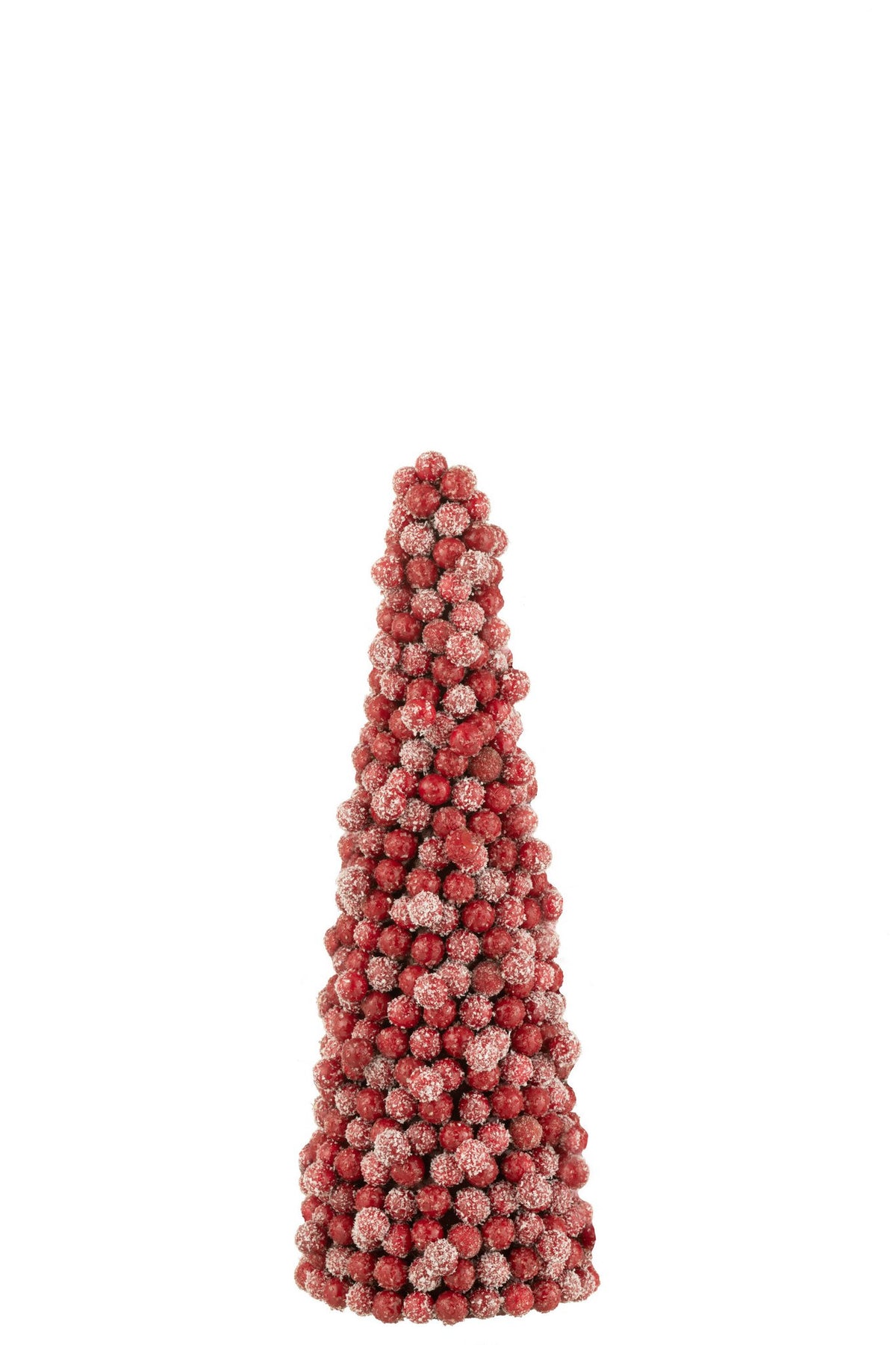J-Line decoratie Kegel Bessen - kunststof - rood - small