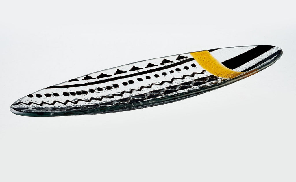 Boho Oval L 44x15 Amber & Black Tekeningen