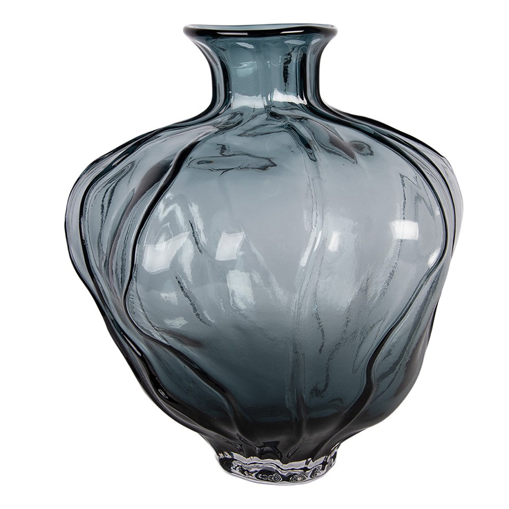 Vaas Ø 26x31 cm Blauw Glas