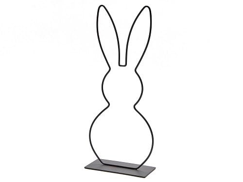 Metalen haas op voet 29cm zwart