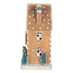 Gingerbread house met LED 17x12x25 cm Bruin Kunststof