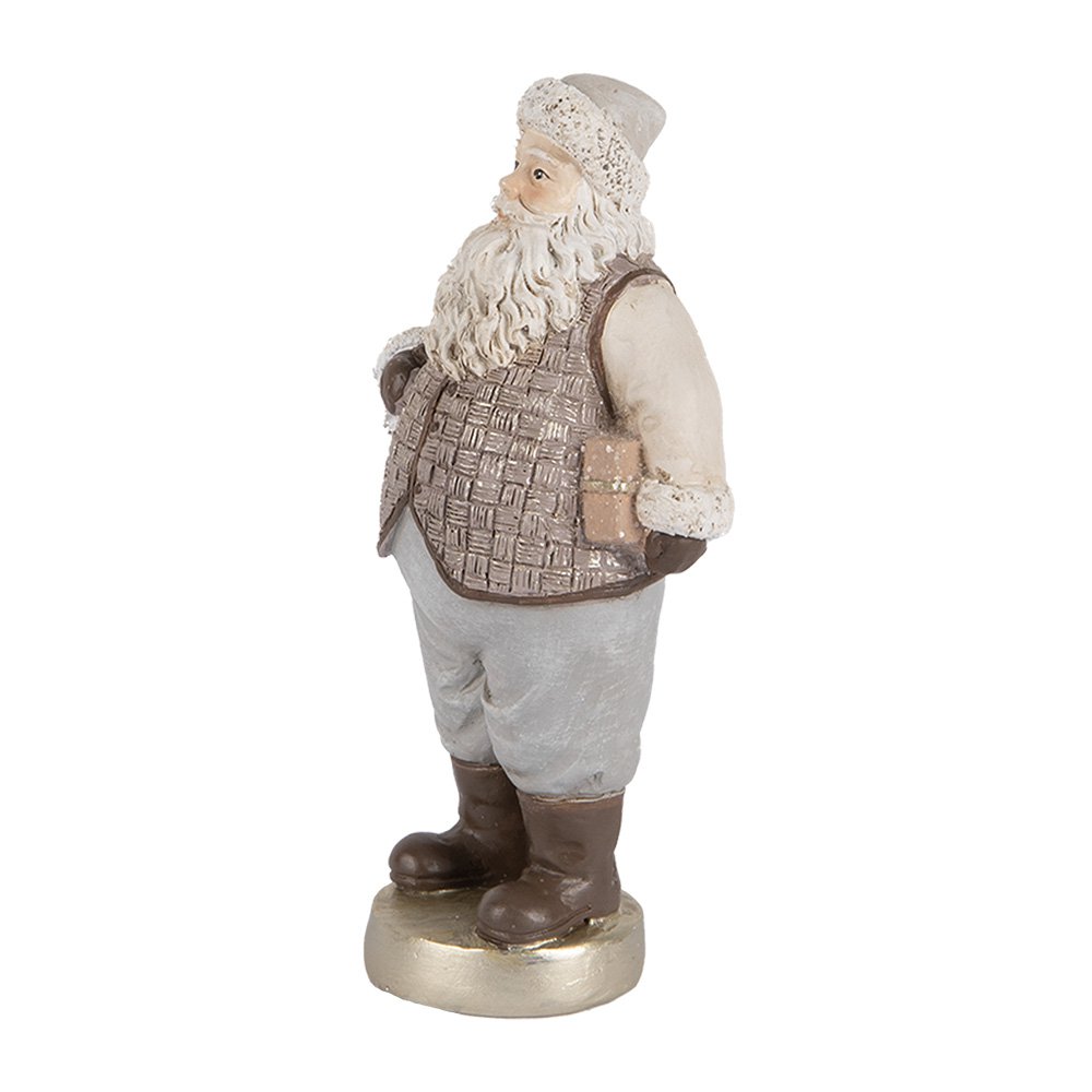 Kerstdecoratie Beeld Kerstman 8x6x15 cm Beige Kunststof