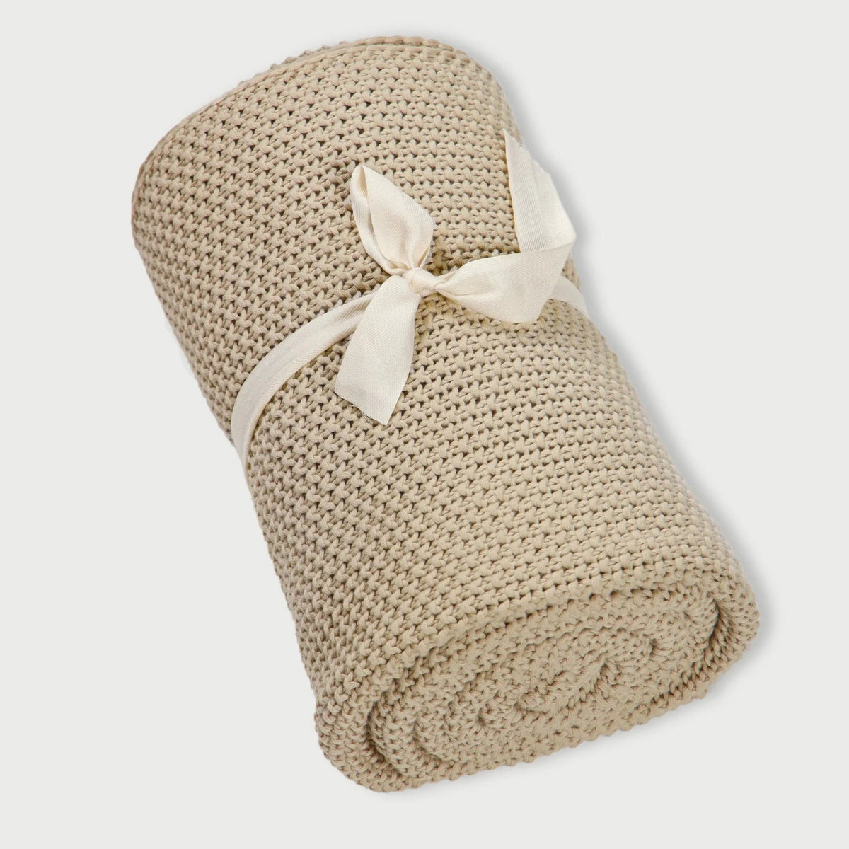Gooi deken | Beige mos gebreide plaid van Sanctuary Living
