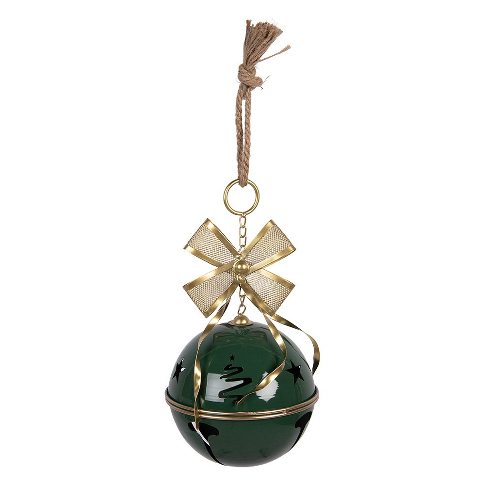 Kerstdecoratie Beeld Bel Ø 19x45 cm Groen Metaal
