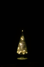 J-Line decoratie kerstboom Draaiend - glas - groen - S - LED