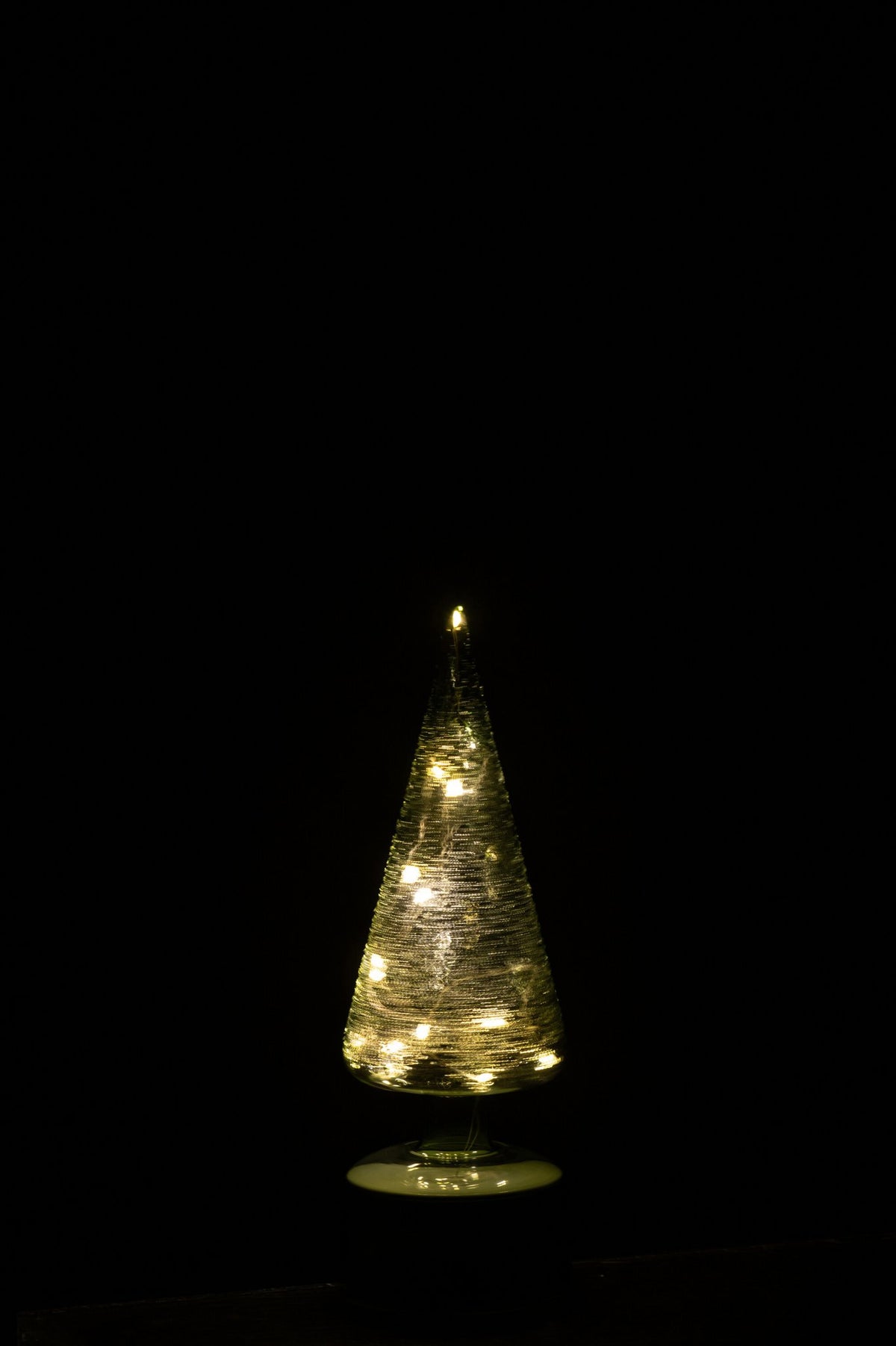 J-Line decoratie kerstboom Draaiend - glas - groen - S - LED