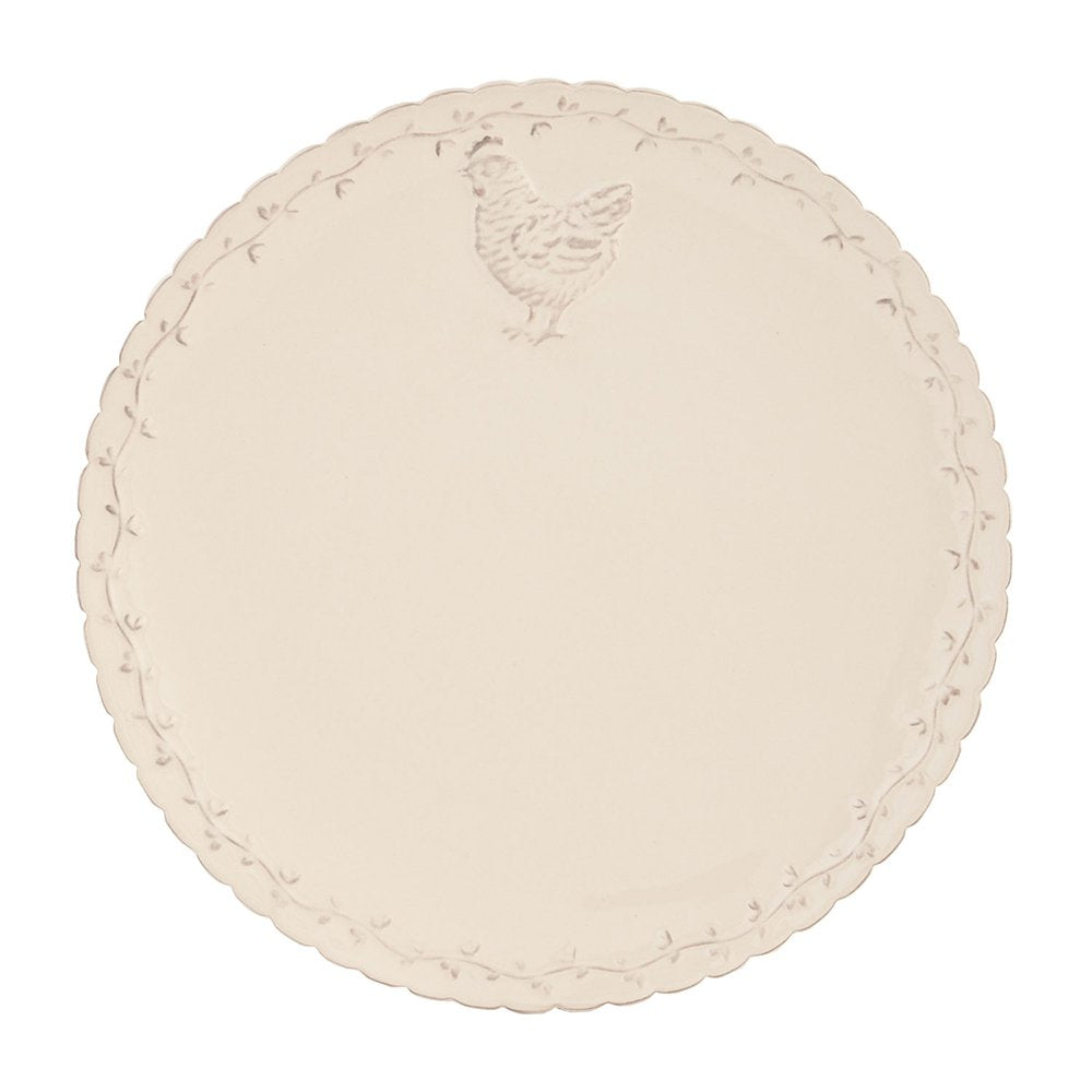 Dinerbord Ø 26 cm Beige Keramiek Kip Eetbord