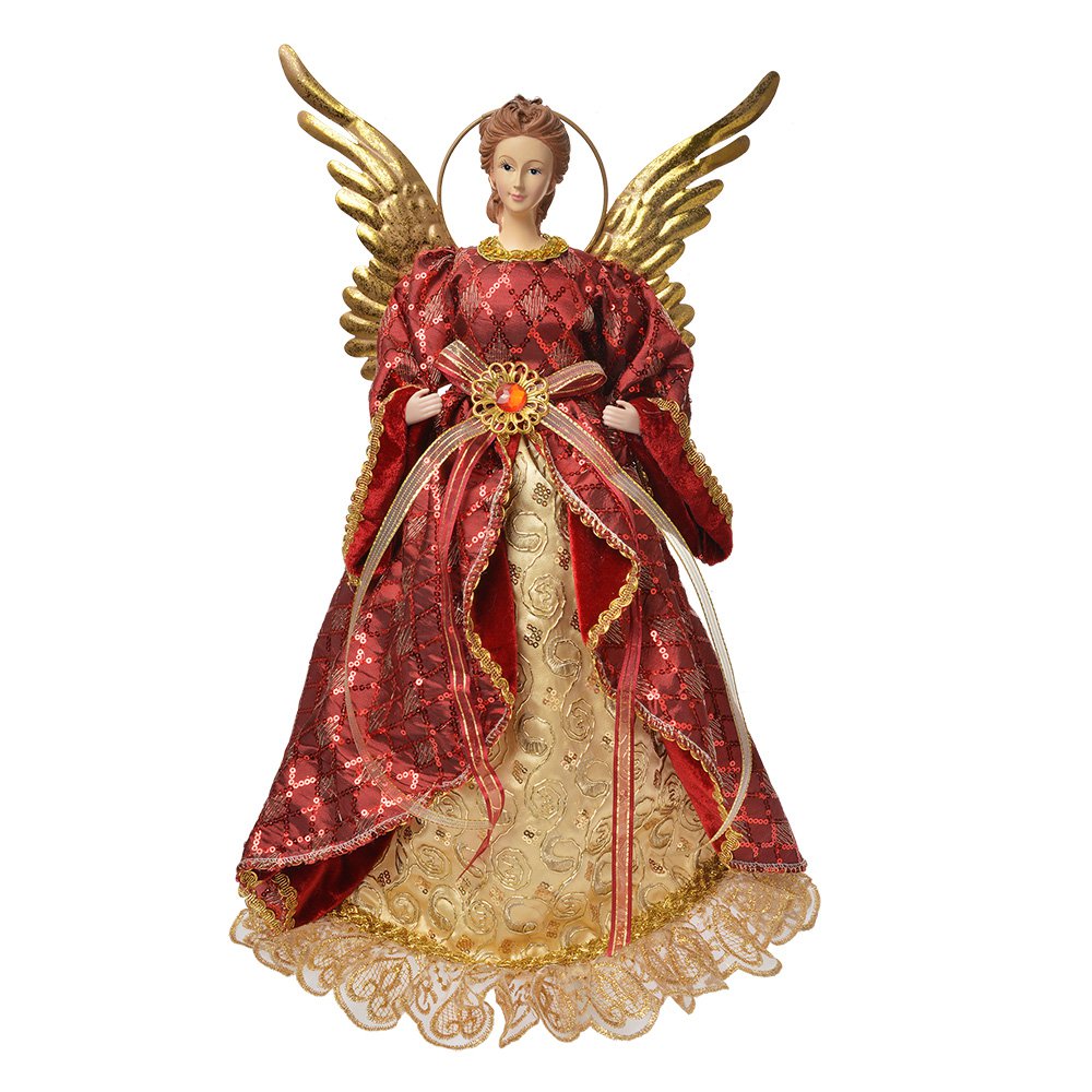 Kerstdecoratie Beld Engel 40 cm Rood Textiel