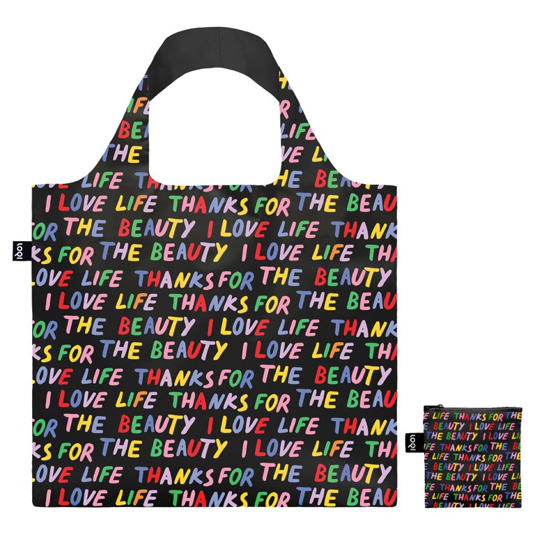 Loqi Bag Large - Love Life Black gerecycled