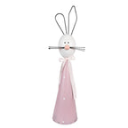 Decoratie Beeld Konijn 60 cm Wit Roze Metaal