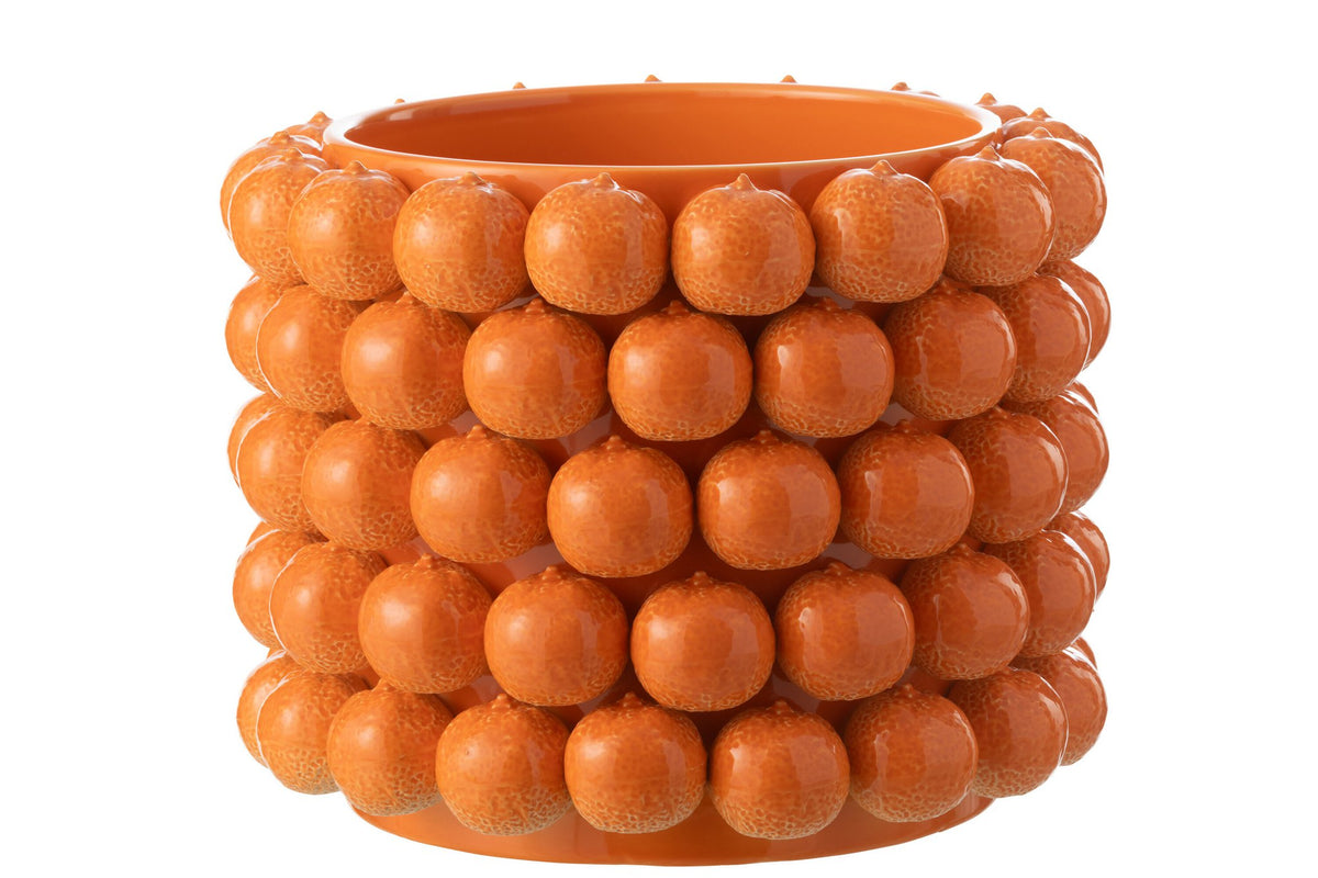 J-Line Bloempot Sinaasappels Keramiek Oranje Extra Large