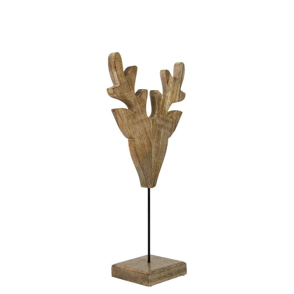 Staand hert mango hout h60 d15x26cm