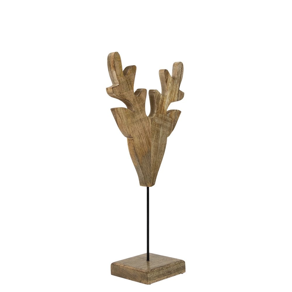 Staand hert mango hout h60 d15x26cm