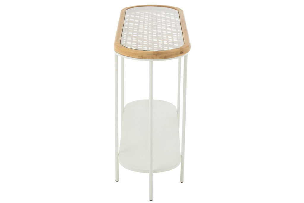 J-Line Console Mati Sparhout/Metaal Naturel/Wit