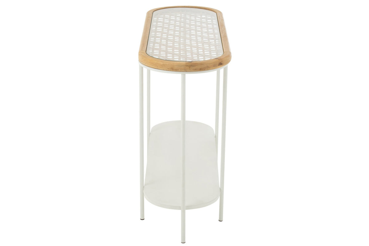 J-Line Console Mati Sparhout/Metaal Naturel/Wit