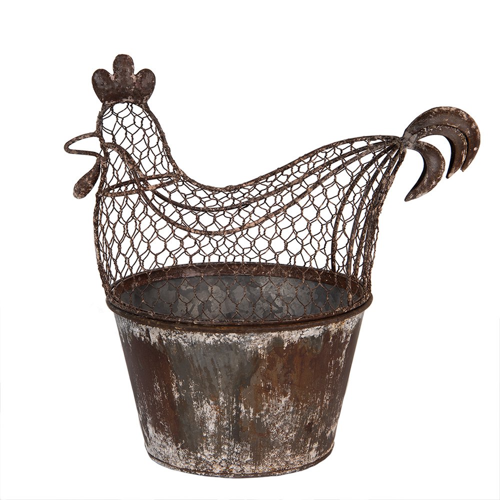 Opbergmand Kip 39x39x25 cm Bruin Grijs Metaal