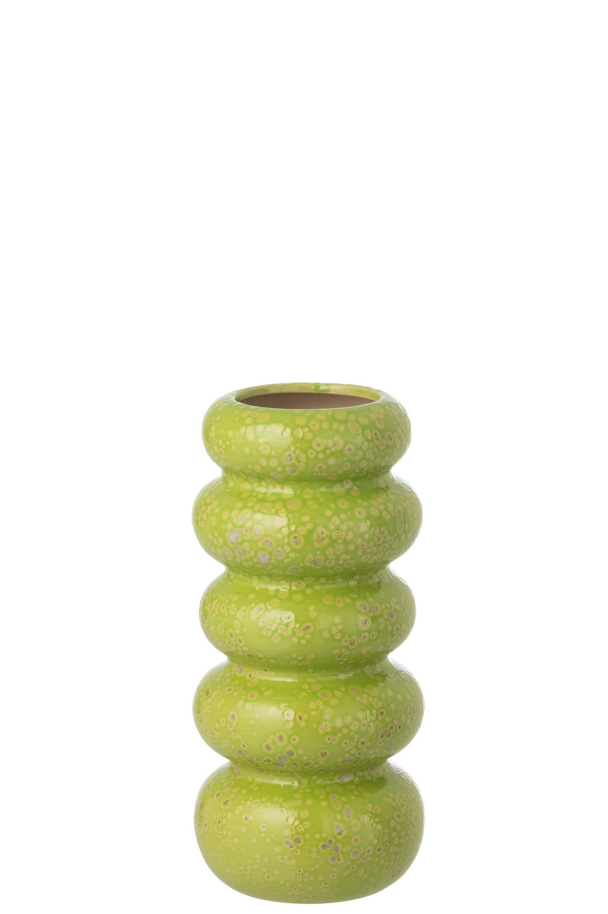 J-Line vaas Ringen - polyresin - porselein/groe - S