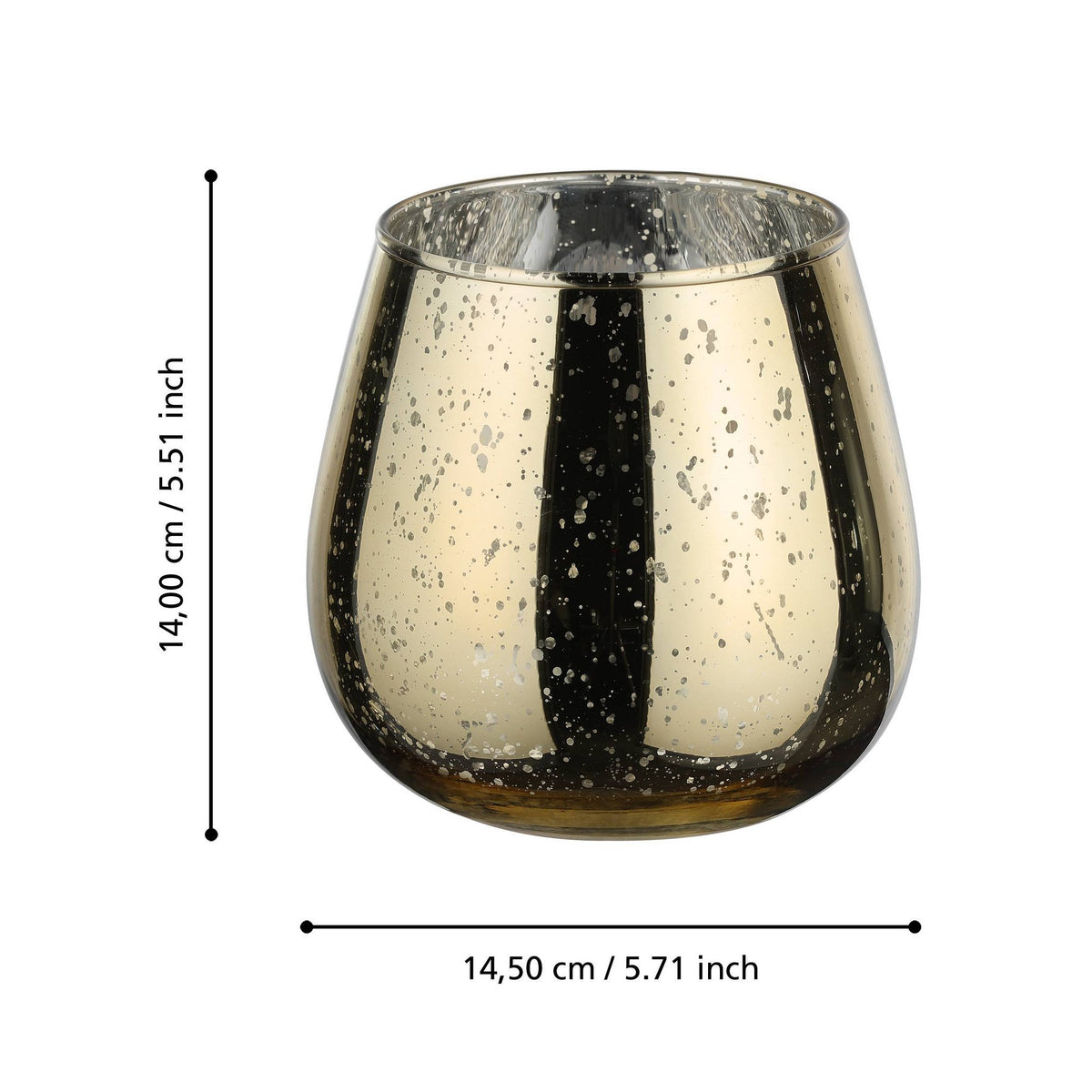 T-lichthouder Bezamby Goud 14x14cm