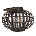 Windlicht Ø 34x23 cm Bruin Hout Kaarsenhouder
