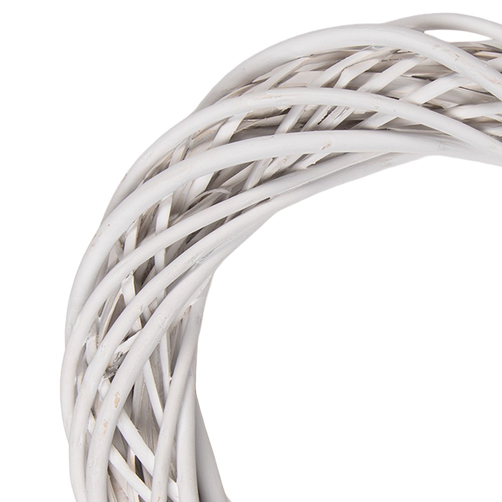Krans Ø 30x6 cm Wit Rotan