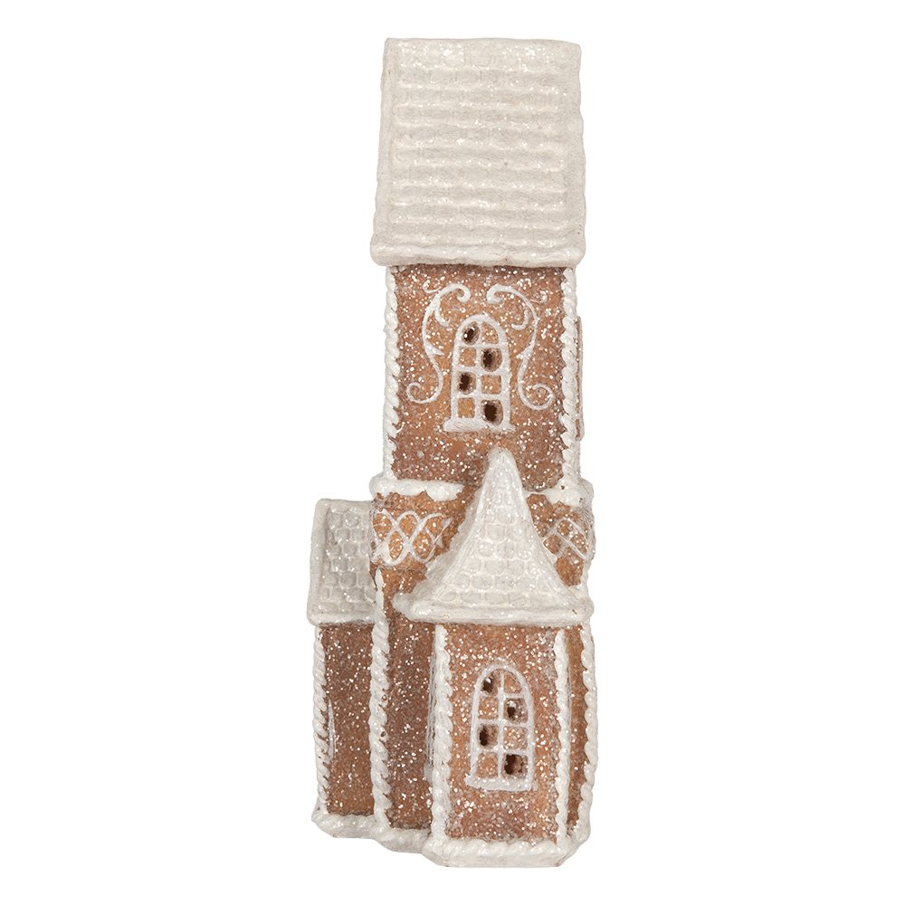 Gingerbread house met LED 16x8x23 cm Bruin Kunststof