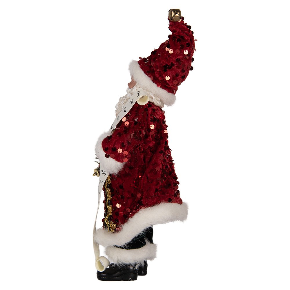 Kerstdecoratie Beeld Kerstman 16x8x28 cm Rood Textiel