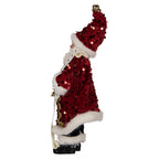 Kerstdecoratie Beeld Kerstman 16x8x28 cm Rood Textiel