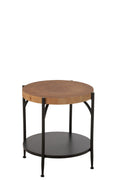 J-Line Bijzettafel Bio Mdf/Ijzer Zwart/Naturel